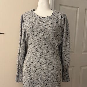 Gray Speckled Knit Sweater Dress